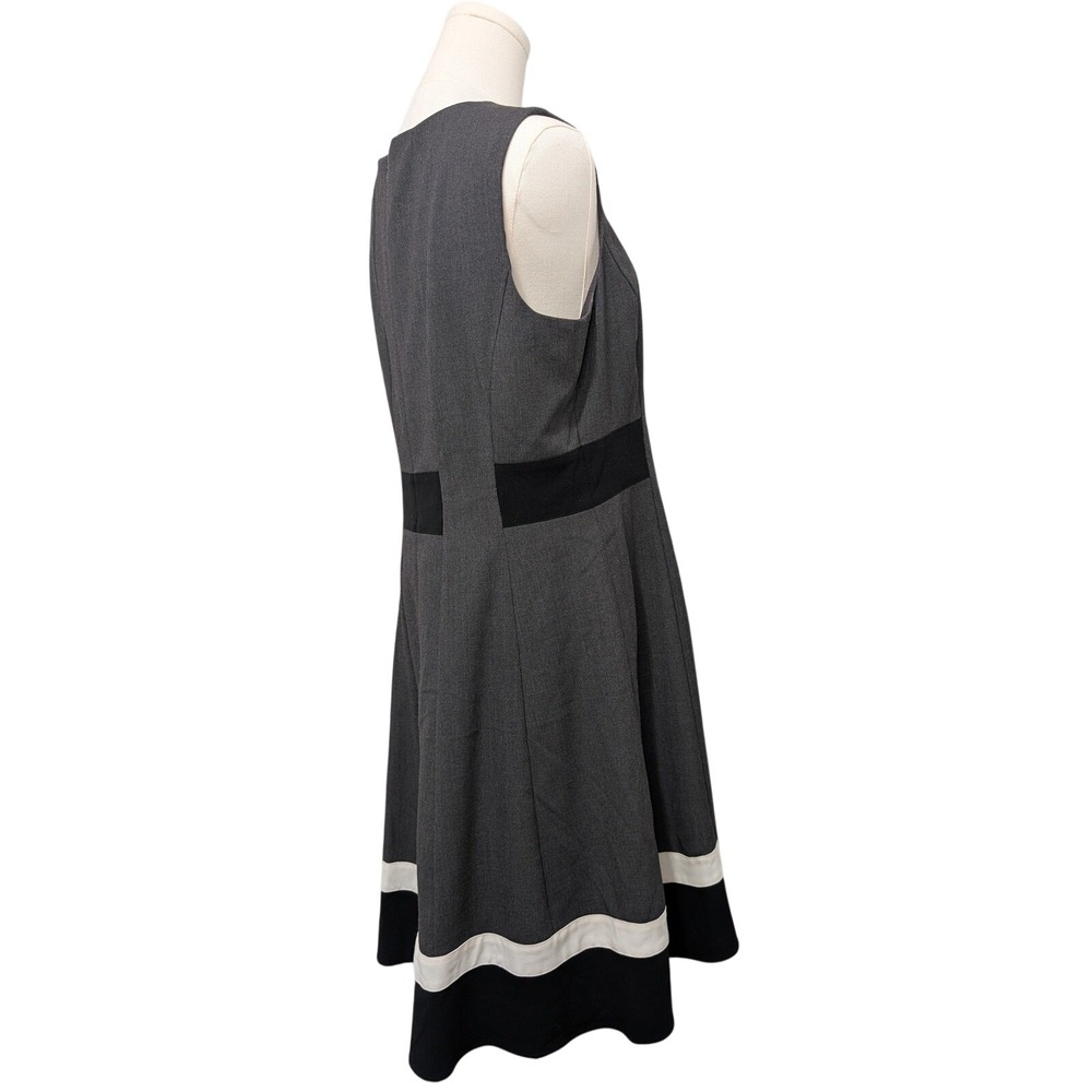 Calvin Klein Sheath‎ Dress with Black Accents & Striped Hemline Sleeveless - 12 - Picture 4 of 8